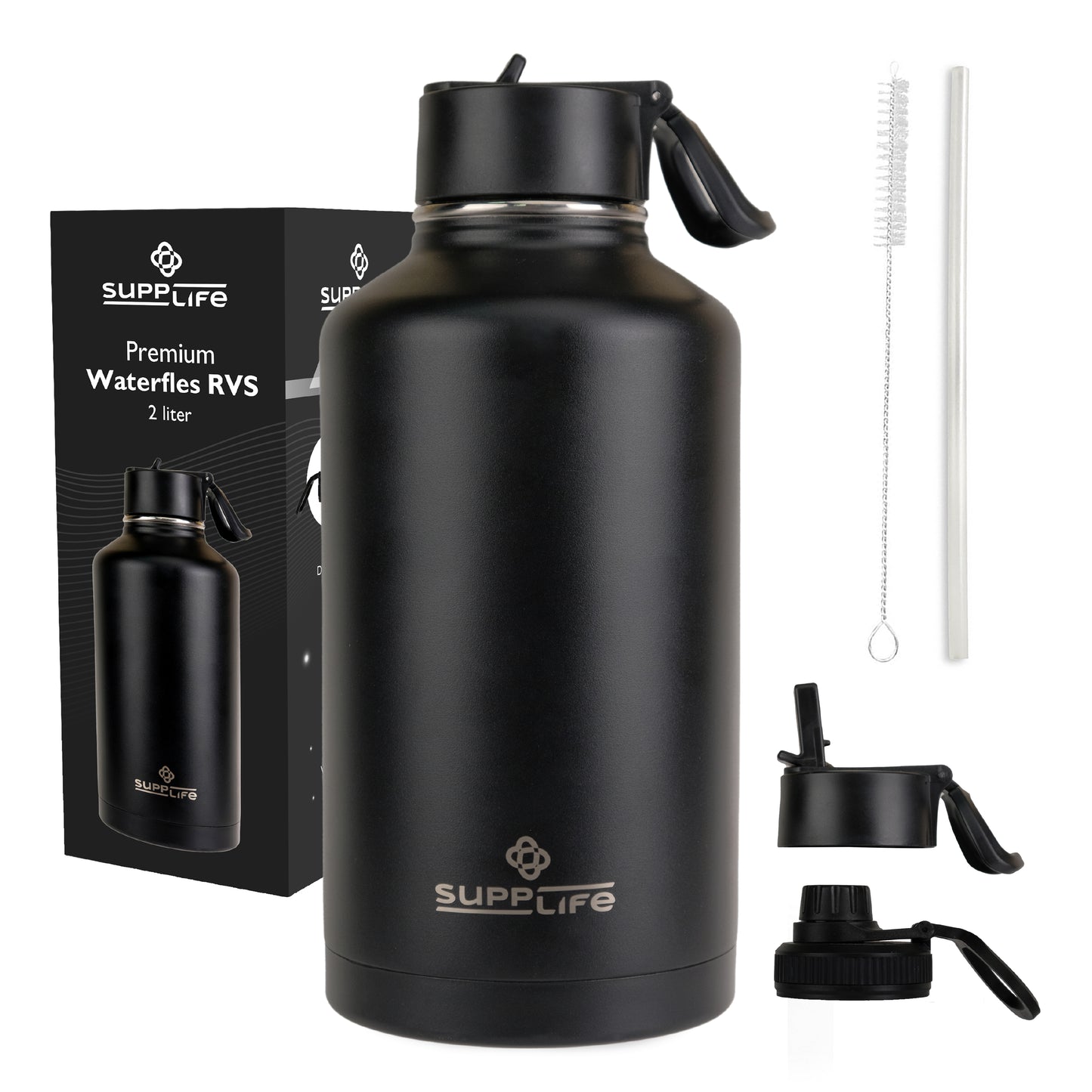 Supplife RVS Waterfles 2 Liter