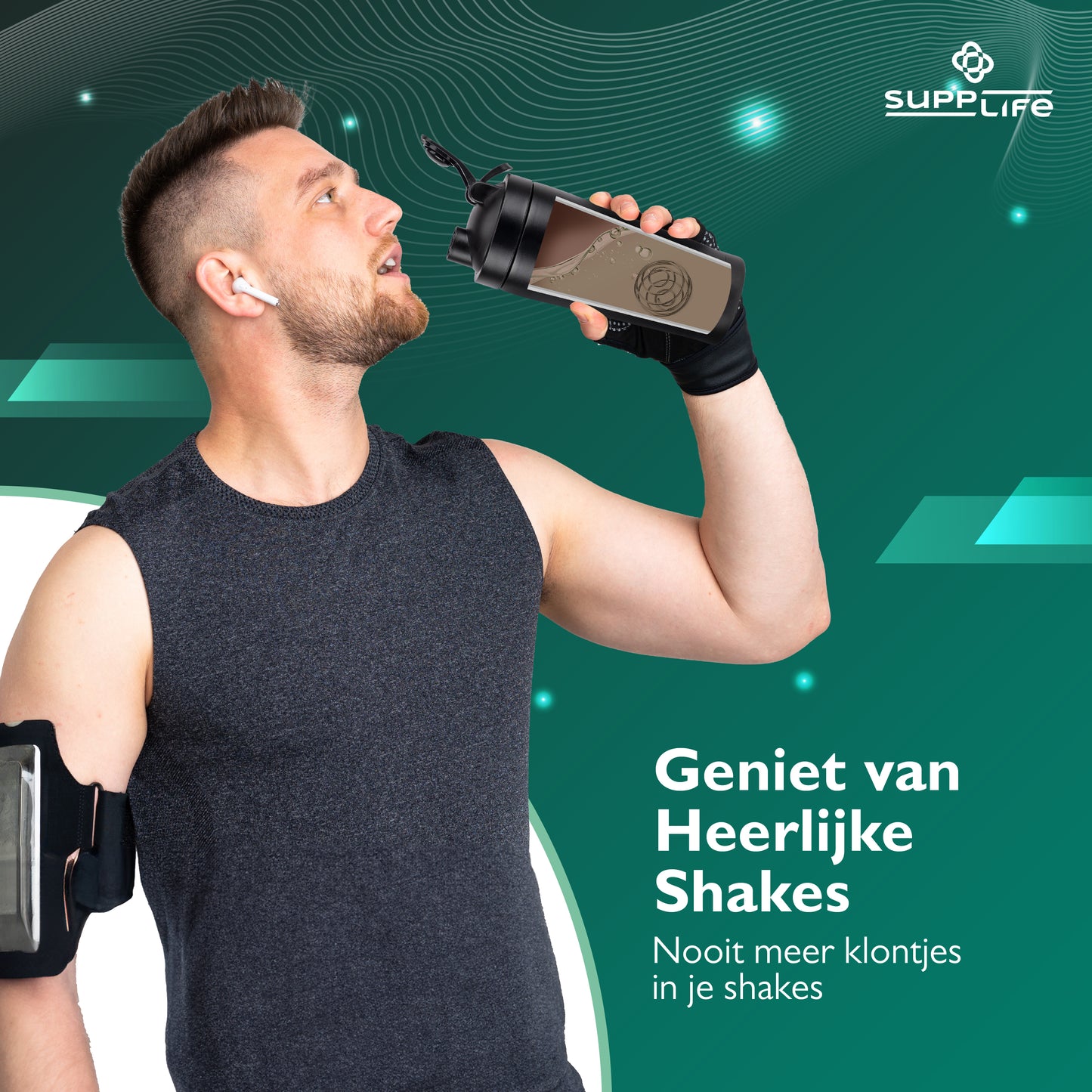 Supplife RVS Shakebeker met Bal - 750 ml