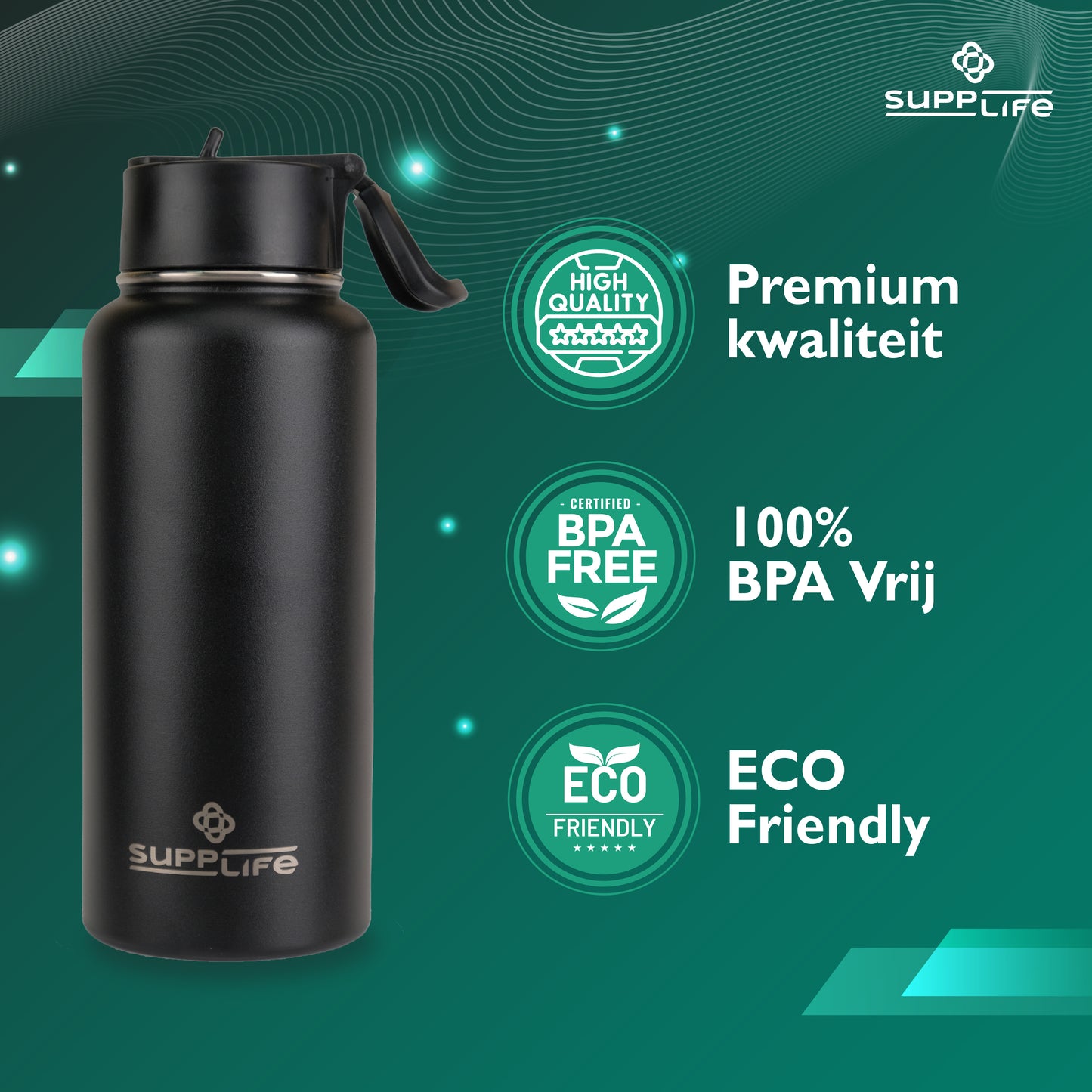 Supplife RVS Waterfles 1 Liter