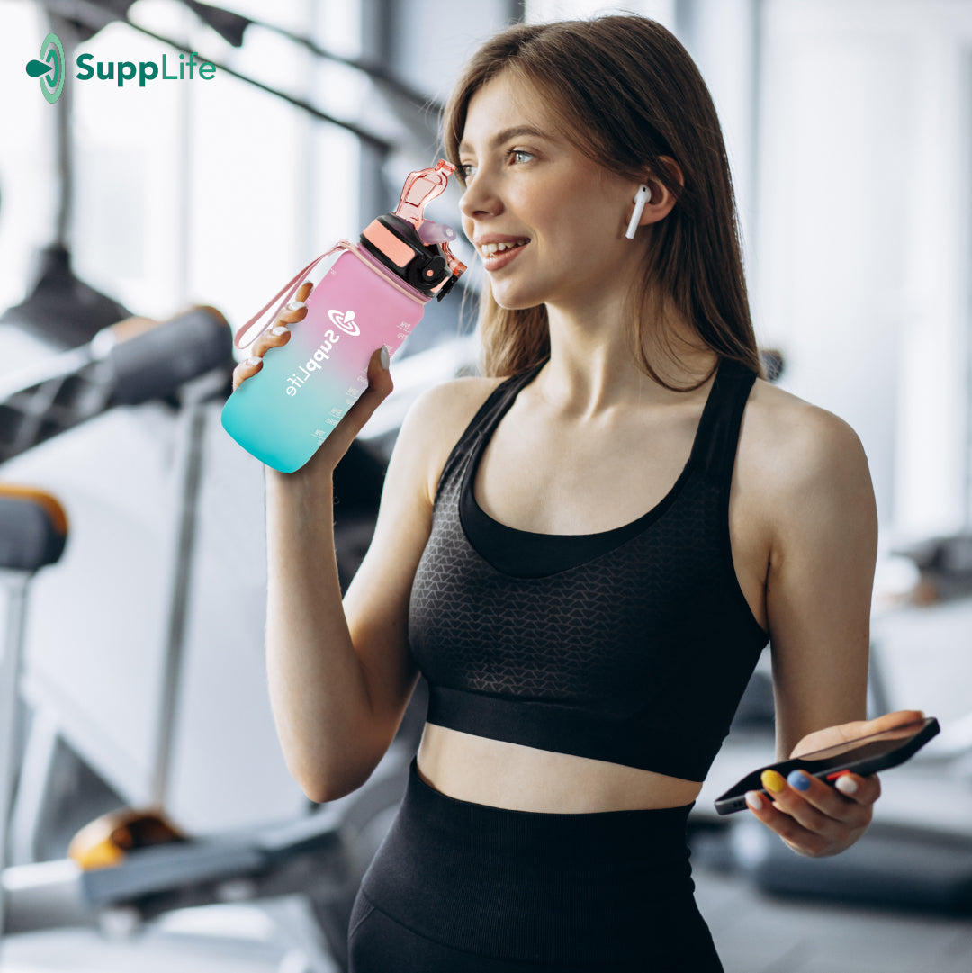 Supplife Motivatie Waterfles Pink Aqua - 600 ml