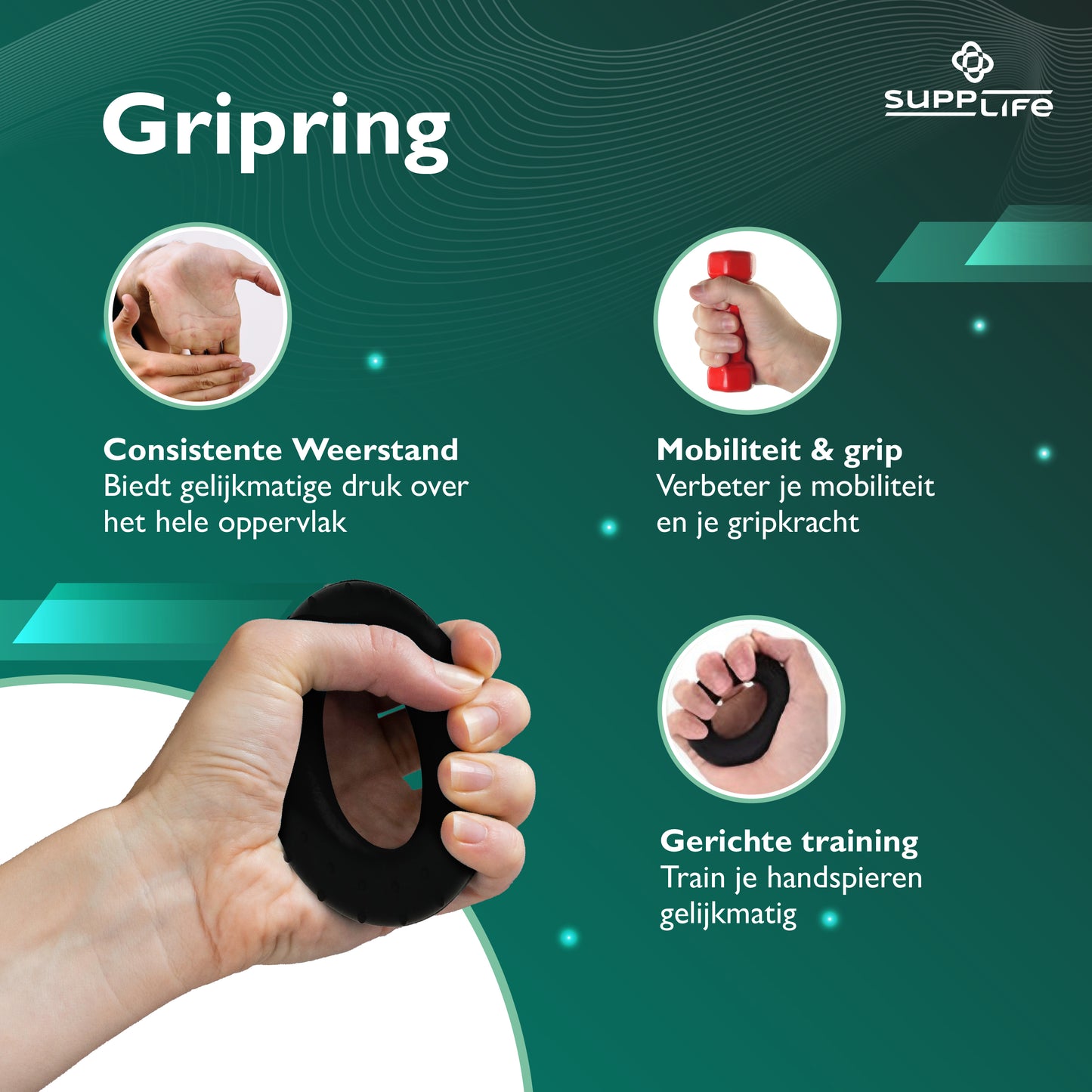 Supplife 5-Delige Fitness Handtrainer Set