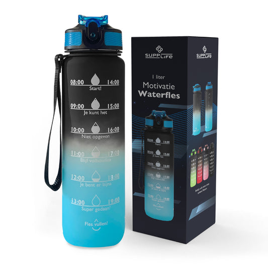 Supplife Nederlandse Motivatie Waterfles - Onyx Aqua - 1 Liter