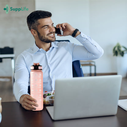 Supplife Motivatie Waterfles Rose Goud - 1 Liter