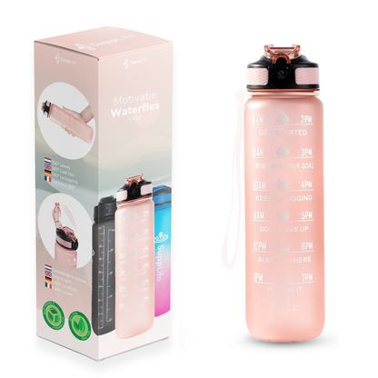 Supplife Motivatie Waterfles Rose Goud - 1 Liter